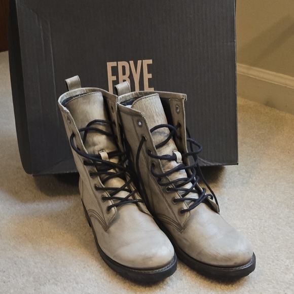 Frye Women's Gray Lace-Up Combat Boots - Picture 6 of 6